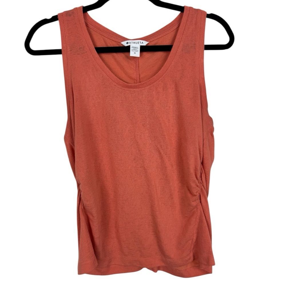 Athleta Breezy Ruched Tank Persimmon Orange Size M